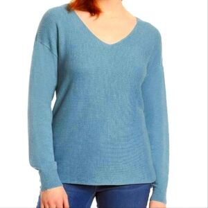 Ella Moss Long Sleeve Ribbed V-Neck Sweater